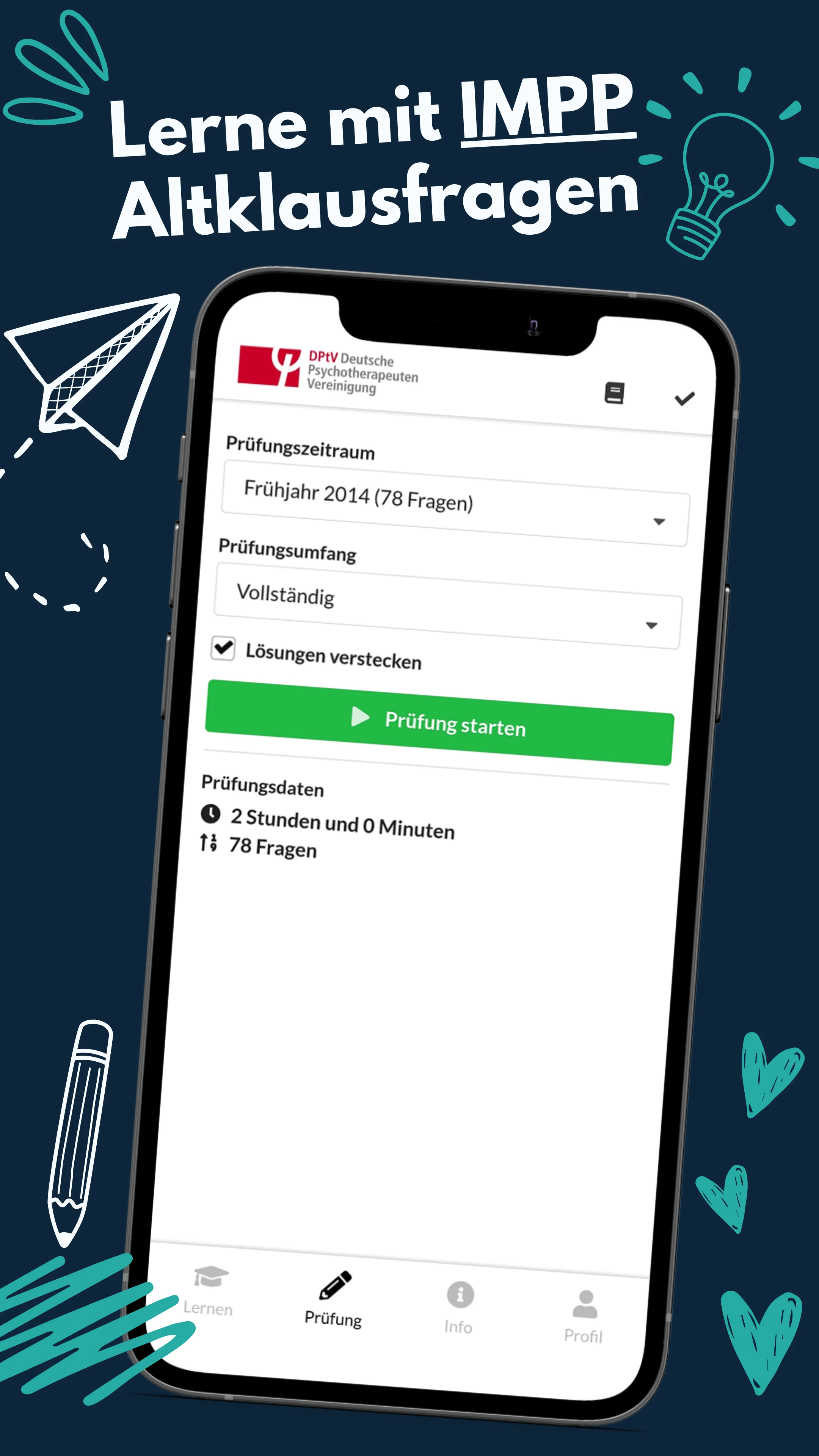 DPtV Psychotherapie Lernapp screenshot